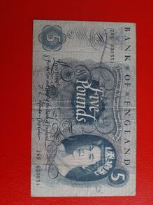 1960s Bank of England 5 Pound Note