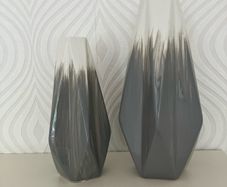 Pair of grey and white vases