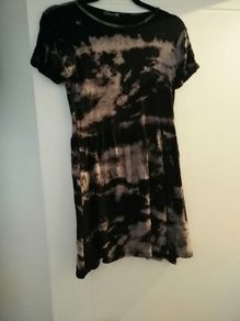 Glamour Babe Black and Beige Skater Dress