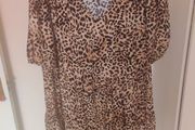 Brand new F&amp;F V-neck leopard print viscose dress size UK14 EU42 Postage included