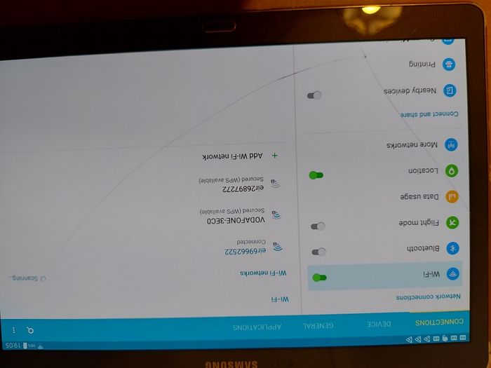 Samsung Galaxy Tab S, 10.5 inch, Model SM-T800, screen has a slight crack or 2 but touchscreen works fine