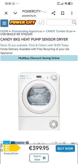 Candy Heat Pump Tumble Dryer