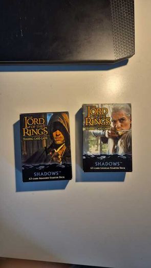 Selling vintage Lotr TCG cards from The Two Towers expansion. Everything is opened. Rare cards are missing from starter decks. Cards are in excellent condition.