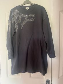 River island charcoal grey sweater jumper dress