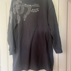 River island charcoal grey sweater jumper dress