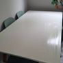 White top Rectangular Dining table from EZ Living Interiors with wooden legs Image 3