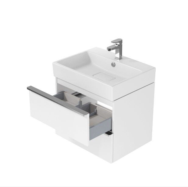 Cersanit Vanity Unit White Gloss (CABINET + WASHBASIN)