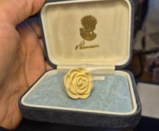 Plastic White Rose Ring