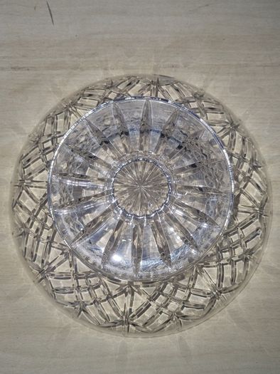 Bohemian crystal pedestal bowl