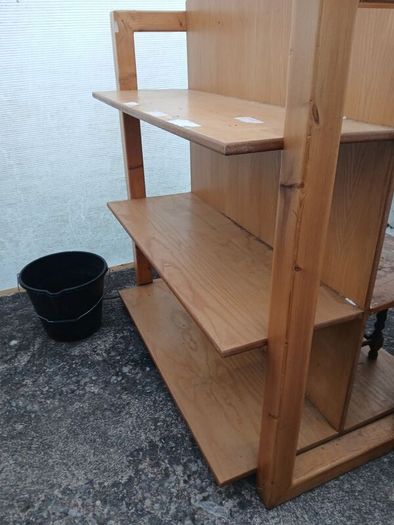 Double Sided Bookcase, six deep shelves, solid wood