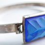 Vintage Lapis Lazuli Bangle, Sterling Silver or Silver Plated Gemstone Bangle Image 6