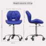 Office Computer Chair, Blue, Gaming Secretary Adjustable Swivel Legs Lift Chrome Pu Faux-Leather Image 2