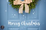 Merry Christmas Sticker, Merry Christmas Decal, Front Door Decal/Sticker, Christmas Sticker, Christmas Window Sticker, Christmas Door Sign, Holiday Wall Art, Window Xmas Vinyl Decal, Gift Ideas