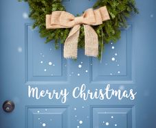Merry Christmas Sticker, Merry Christmas Decal, Front Door Decal/Sticker, Christmas Sticker, Christmas Window Sticker, Christmas Door Sign, Holiday Wall Art, Window Xmas Vinyl Decal, Gift Ideas