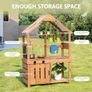 Mud Kitchen for Kids Outdoor, Kids Kitchen Playset with Canopy, Gardening Tools, Chalkboard, Flower Pot, Cookingware, Removable Water Tank, for Boys and Girls 3+, Solid Fir Wood Image 4