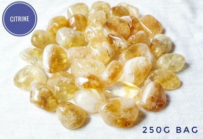 CLEARANCE Citrine tumbled stone natural gemstone for optimism and light 250g