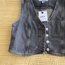 New Look Grey Crop Denim Waistcoat Size 10 UK Image 2