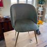 4 x Dinning Chairs, Green Velvet Image 2