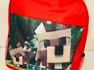 main image for ad Personalised Minecraft printed school bag backpack for kids / back to school stationery