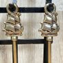 Vintage Brass Fireside Companion Set Complete with 3 Tools Image 3