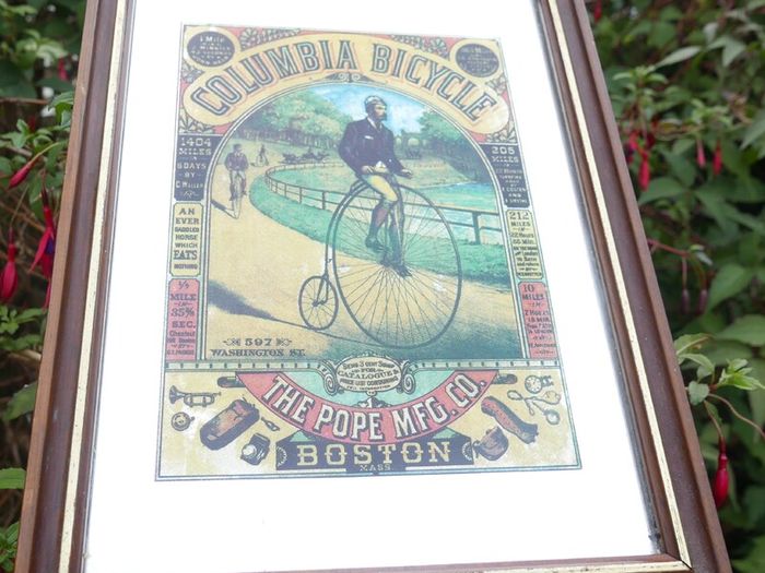 Vintage Columbia Bicycle mirror - Pope Mfg Co advertising