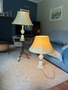 Heavy marble based table lamps x2