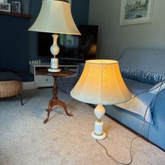 Heavy marble based table lamps x2