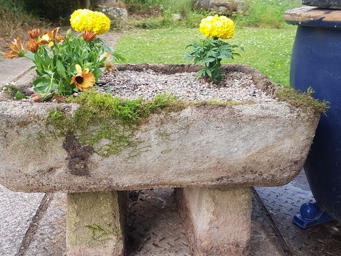trough, reconstituted stone.