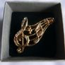 Vintage Jewelry Beautiful Gold Tone and Rhinestone Music / Notes on Staff / Music Lover Pin Brooch Image 2