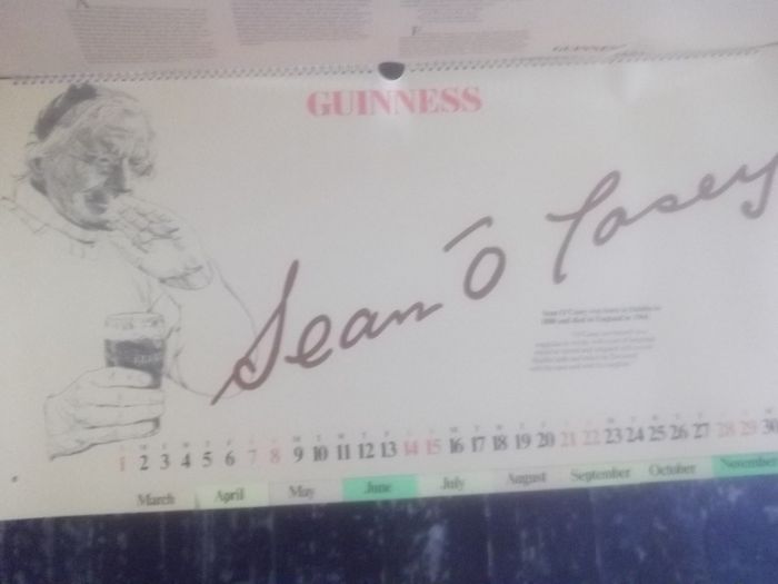 a 1981 guinness calendar  with lots of poets