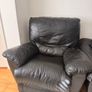 Black Leather Recliner Armchair Image 4