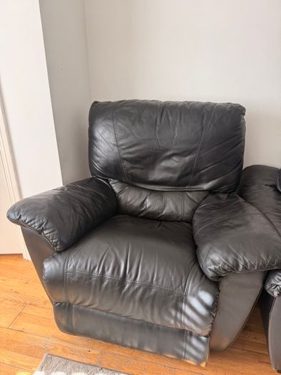 Black Leather Recliner Armchair