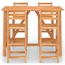 5 Piece Outdoor Bar Set Solid Acacia Wood Image 4