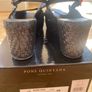 Brand new Pons Quintana Fatima navy metallic leather sling back wedge sandal Image 2