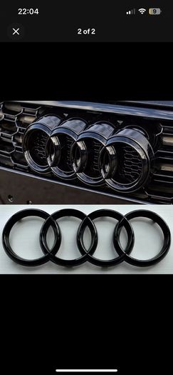 Audi Front badge rings gloss black 273mm