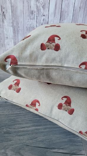 Christmas cushions. "ROBIN" and " GNOME"