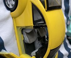 Yellow Volkswagan beetle model car