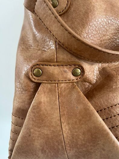 A-WEAR BAG OVERNIGHT WEEKEND Camel beige Stylish Faux Leather bag. Brass hardware In Very Good Condition. Generous sizing