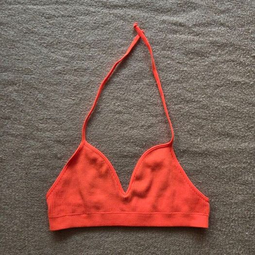 Bright orange bikini top, size S