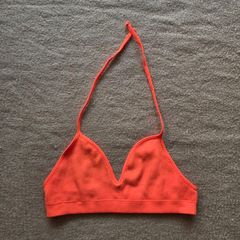 Bright orange bikini top, size S