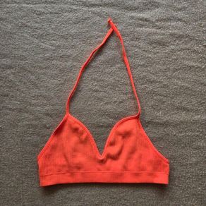 Bright orange bikini top, size S