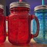 Engraved Coloured Glass Mason Jars with Metal Lid Image 4