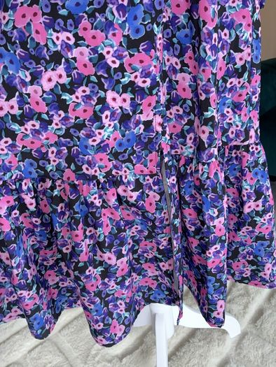 Ladies Long-sleeved Purple & Pink Floral Dress from Vila Size: UK 12 / EU 40