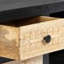 Hand Carved TV Cabinet Grey 120x30x40 cm Solid Mango Wood Image 4