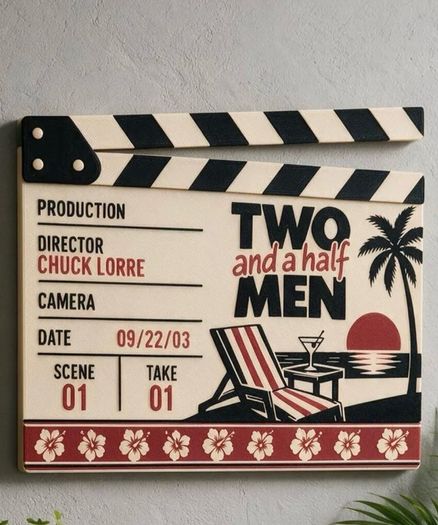 Two and a half men / married with children display scene clap board