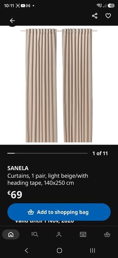 IKEA Sanela beige Curtains
