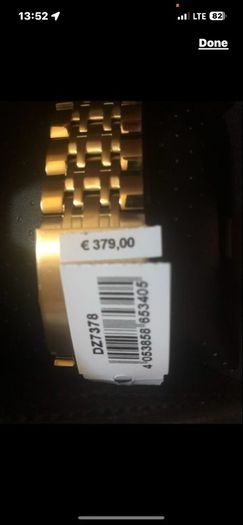 Diesel Watch Original box Brand new An oversized case, multi-layered black chronograph dial, and thick multi-link bracelet make the gold-tone Diesel BAMF watch a force  Case