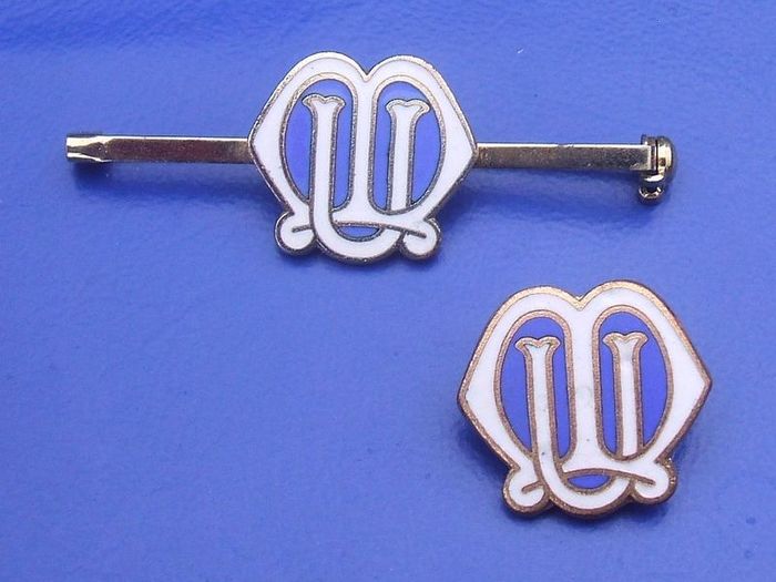 MOTHERS UNION (Anglican Church) - a pair of membership enamel pin badges (c.1970's)