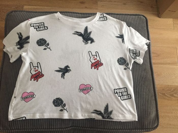 White Cropped T-shirt Size XS