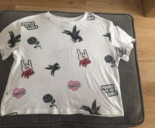 White Cropped T-shirt Size XS